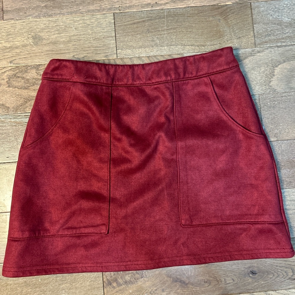 Faux Suede High Waist Honey Punch Skirt